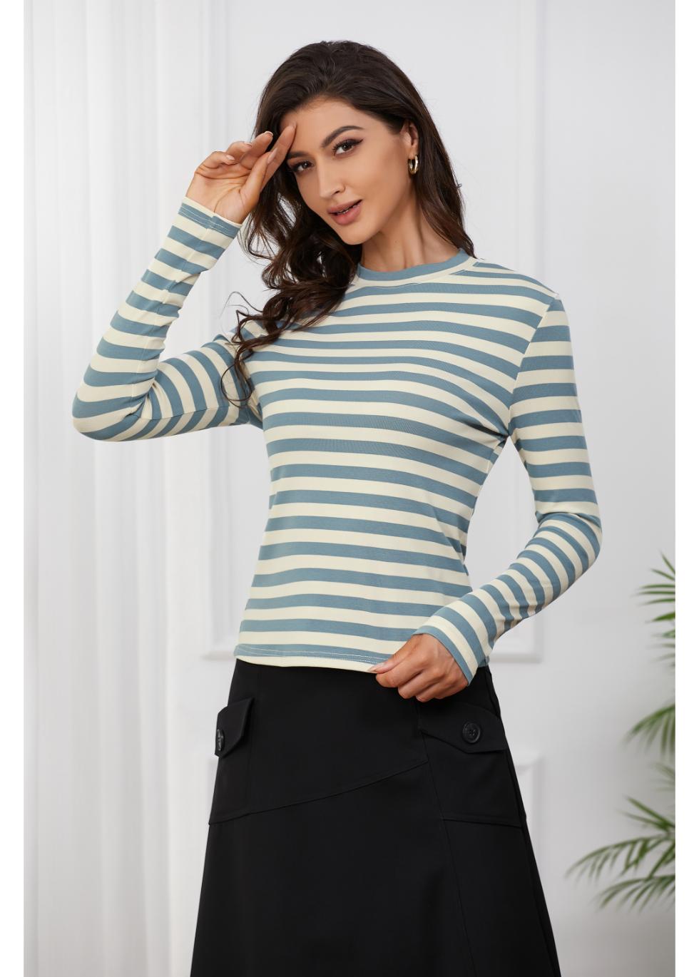 Blue and White Striped Shirt - MissFinchNYC