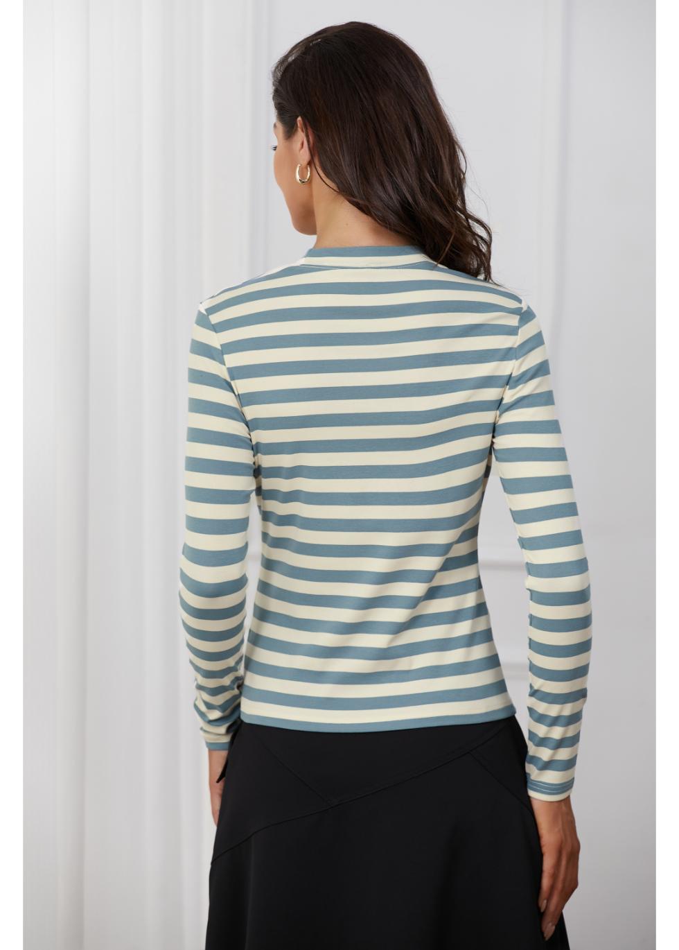 Blue and White Striped Shirt - MissFinchNYC