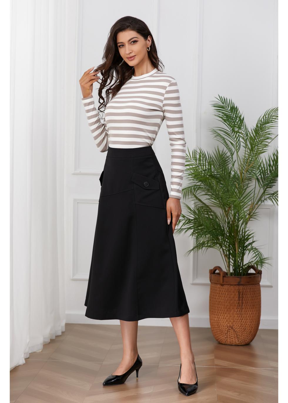 Khaki and White Striped Shirt - MissFinchNYC