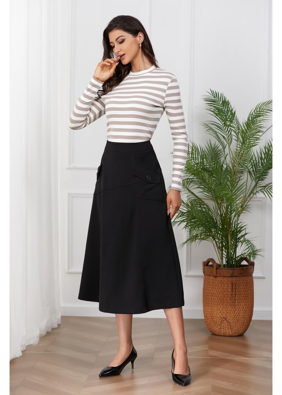 Khaki and White Striped Shirt - MissFinchNYC