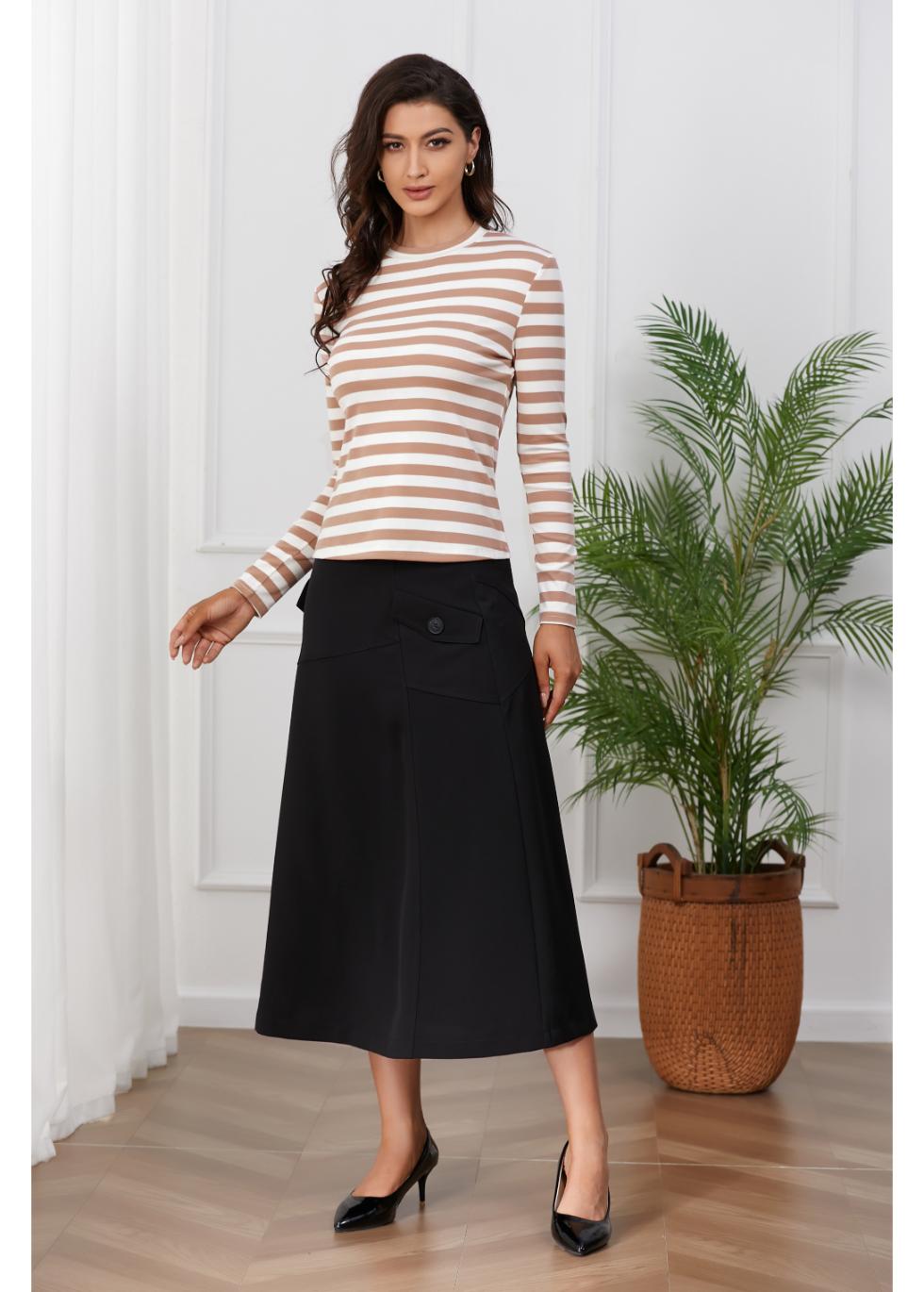 Mauve and White Striped Shirt - MissFinchNYC