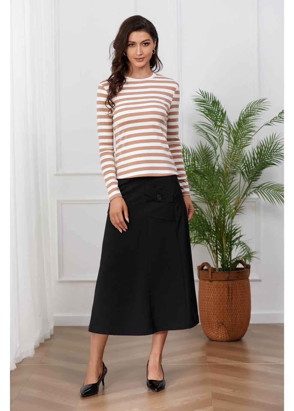 Mauve and White Striped Shirt - MissFinchNYC