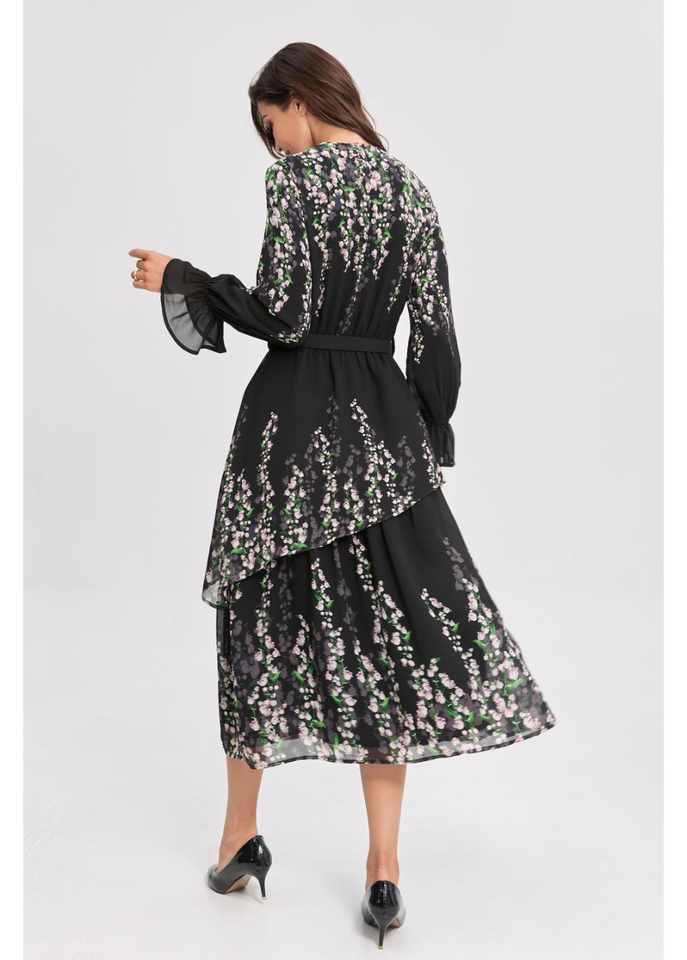 Cherry Blossom Tiered Dress - MissFinchNYC