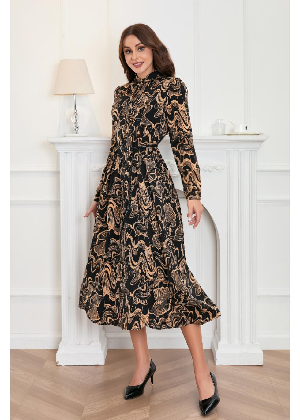 Golden Marble Midi Dress XS Golden Marble Midi Dress XS