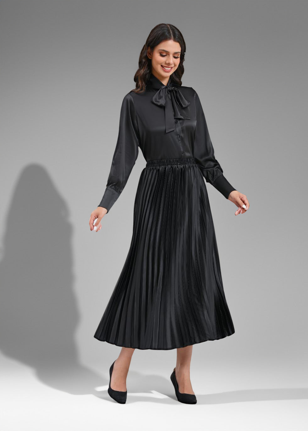 Midnight Muse Satin Midi Set - MissFinchNYC