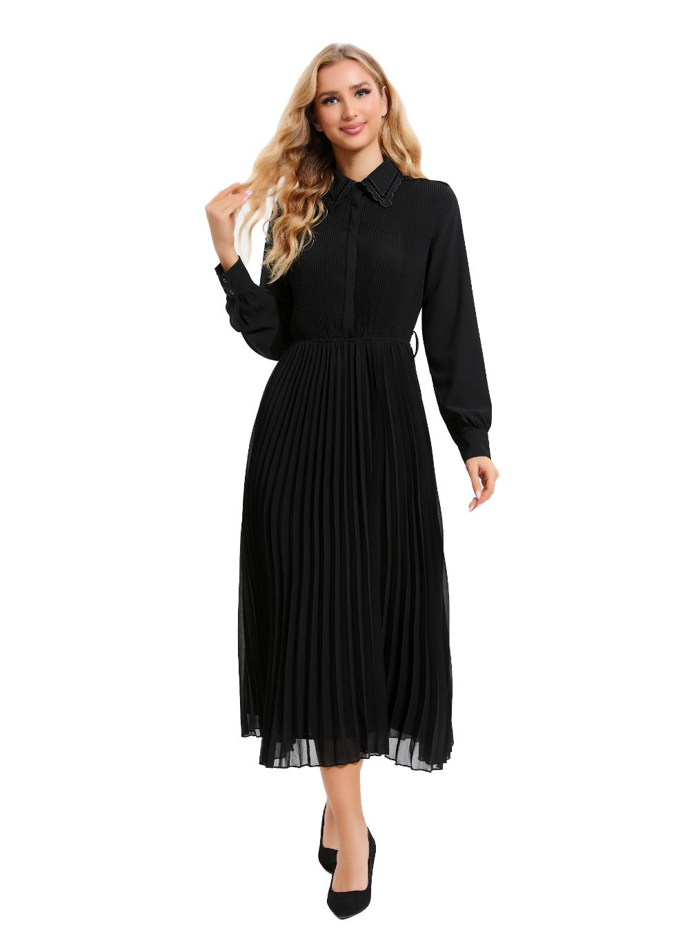 Nightbloom Pleated Midi Dress - MissFinchNYC