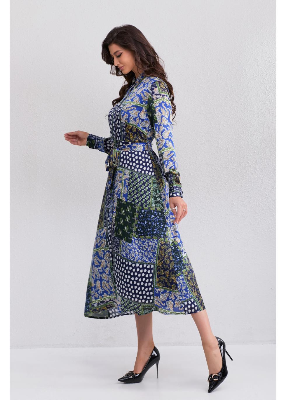 Regal Mosaic Midi Dress - MissFinchNYC