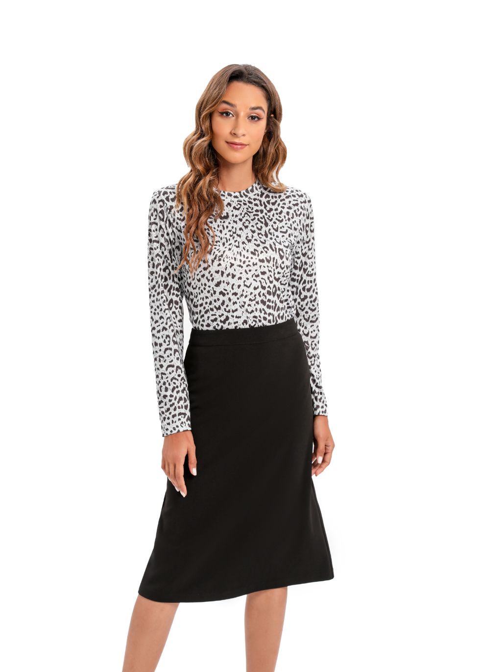 Monochrome Long Sleeve Modest T Shirt - MissFinchNYC