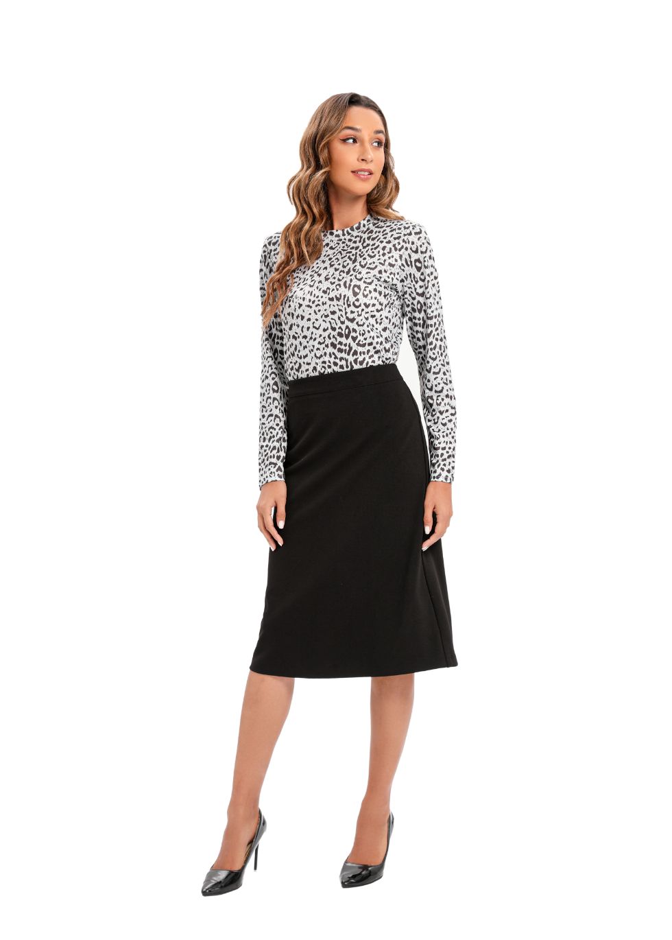 Monochrome Long Sleeve Modest T Shirt - MissFinchNYC