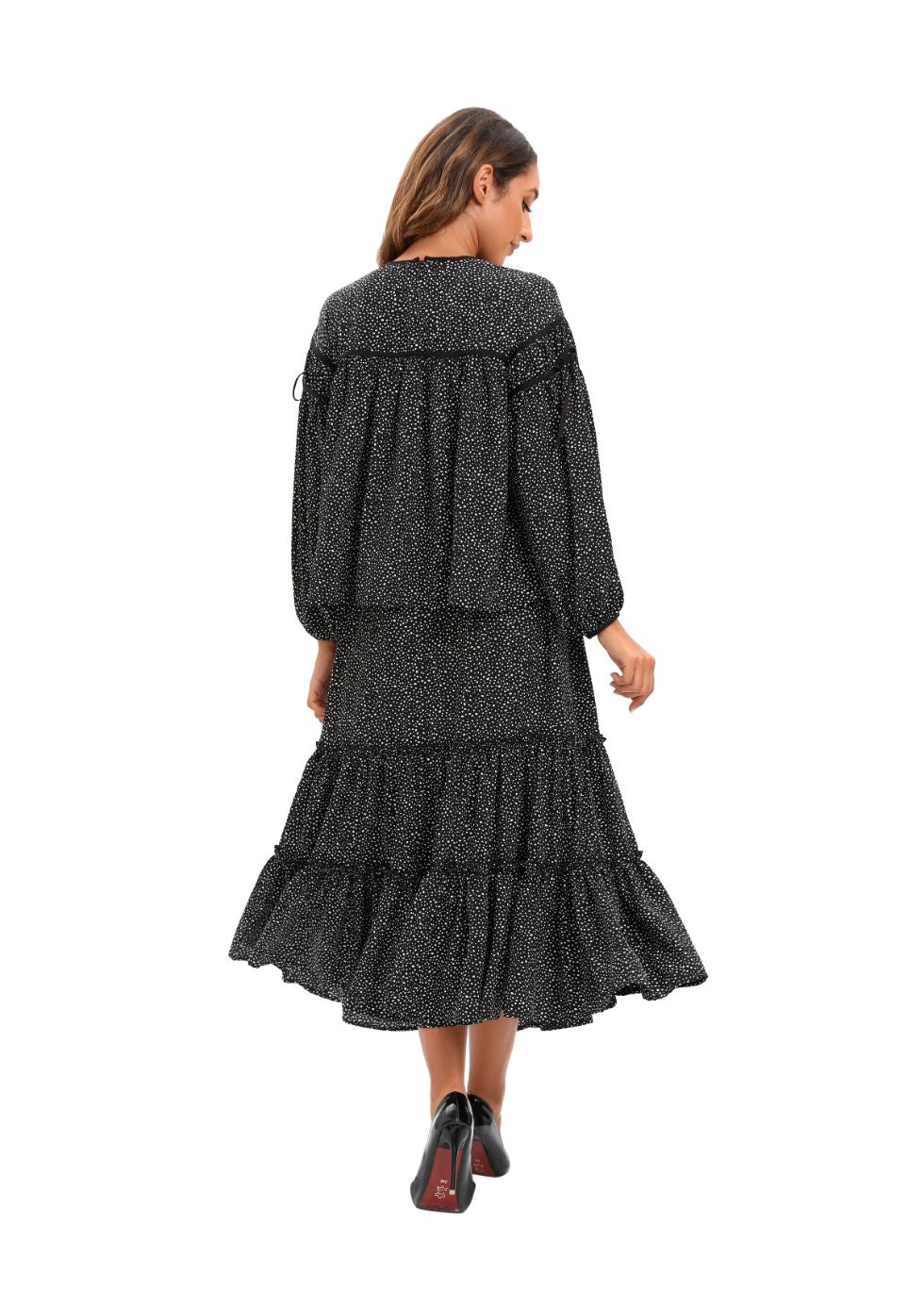 Two Piece Midi Set with Tiered Skirt - MissFinchNYC