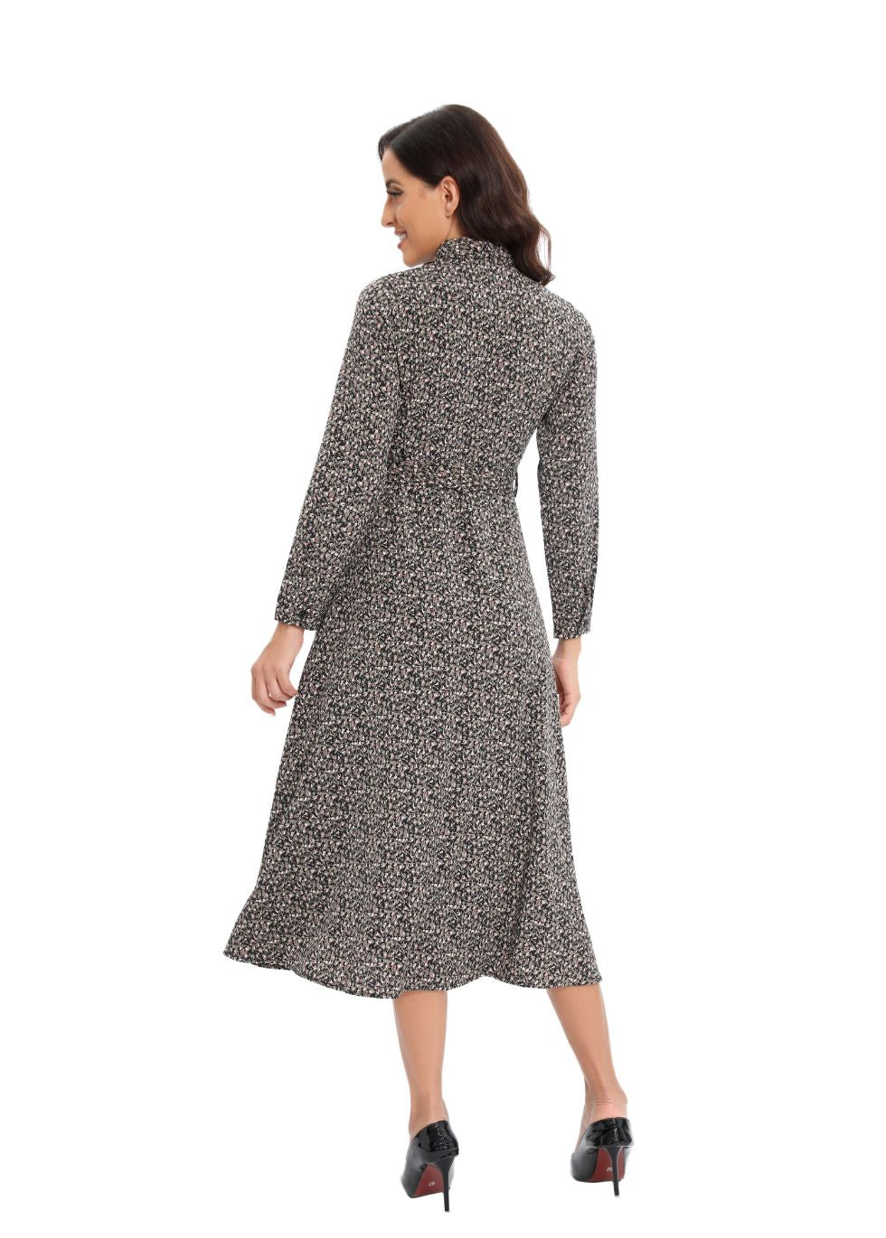 Collared Dress with Detached Belt - MissFinchNYC