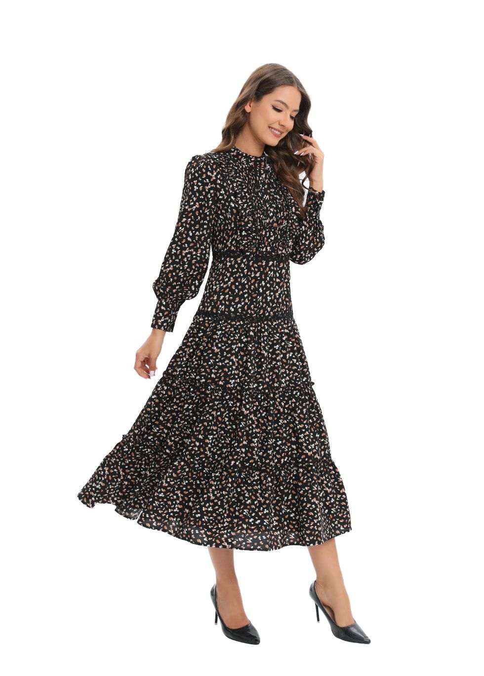 Pleated Elegance Midi Dress - MissFinchNYC