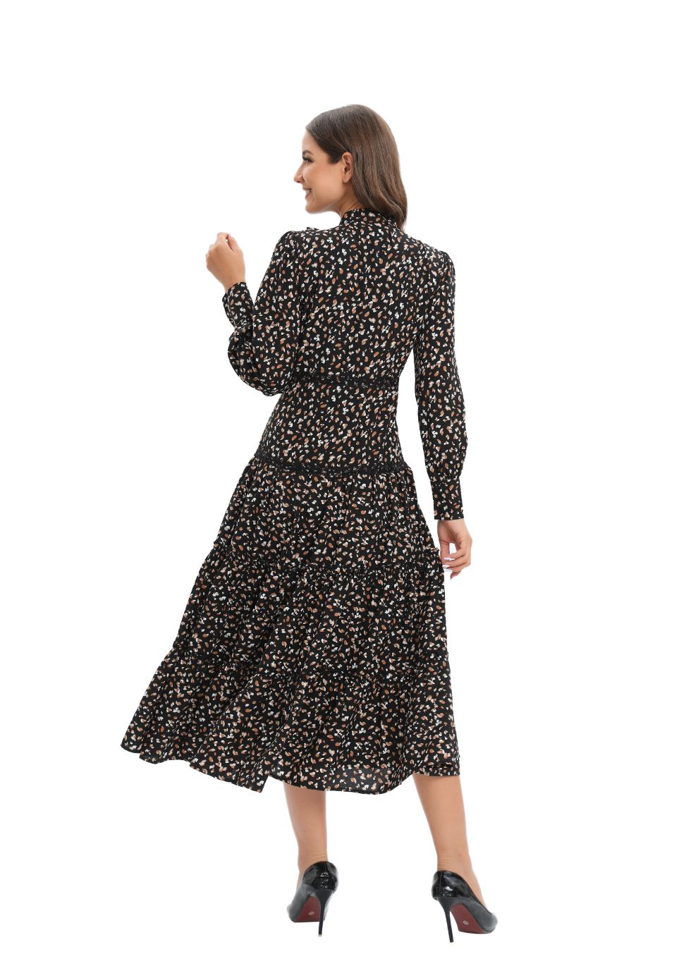Pleated Elegance Midi Dress - MissFinchNYC