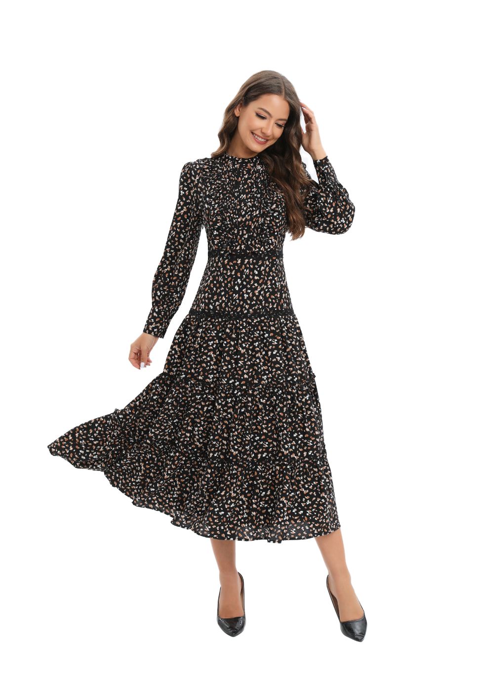 Pleated Elegance Midi Dress - MissFinchNYC