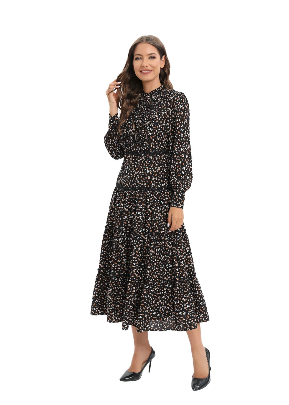 Pleated Elegance Midi Dress - MissFinchNYC