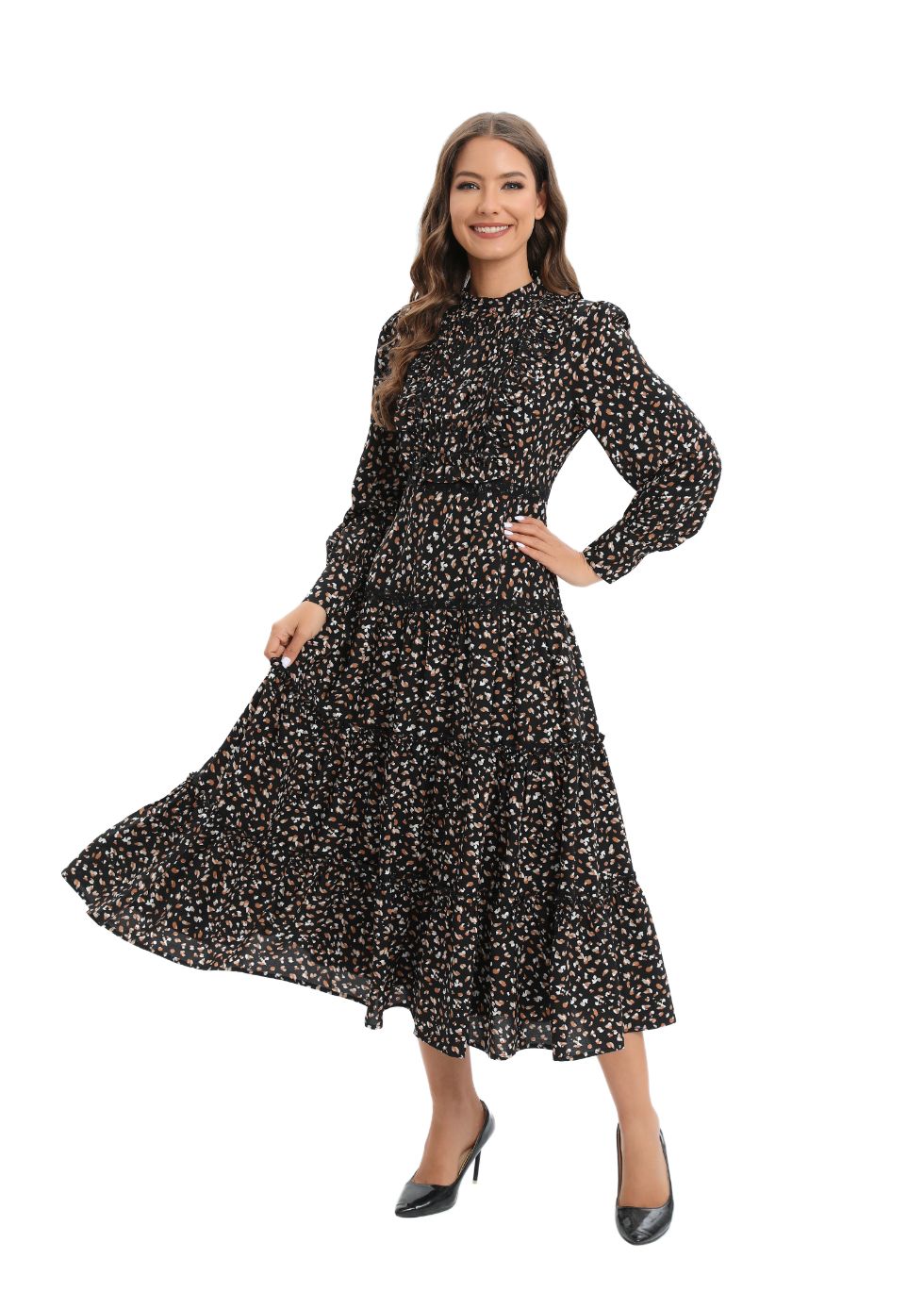 Pleated Elegance Midi Dress - MissFinchNYC