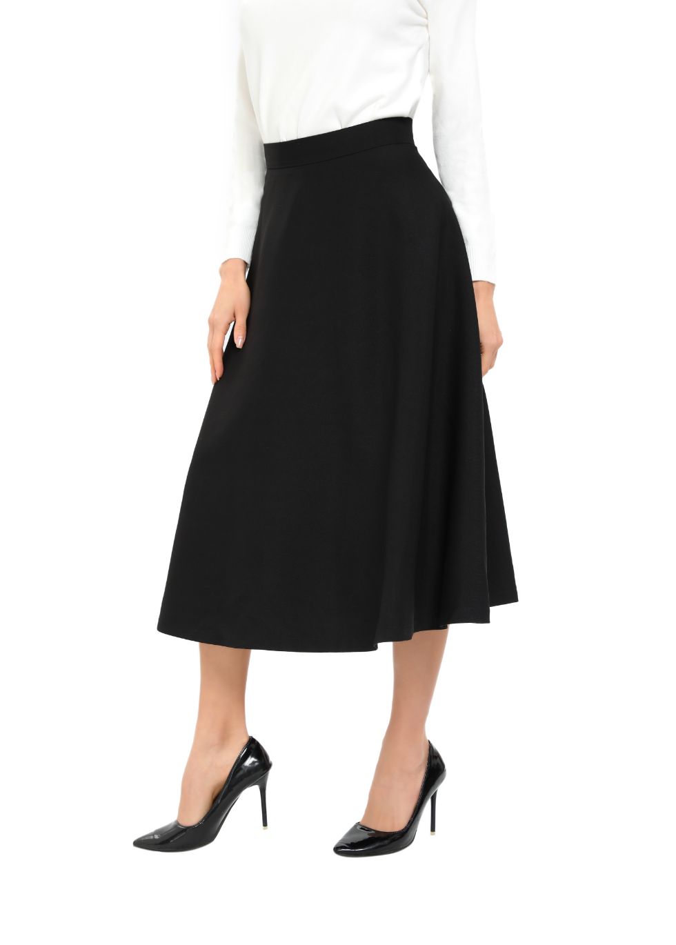 Classic Black A-Line 31 Inch Skirt - MissFinchNYC