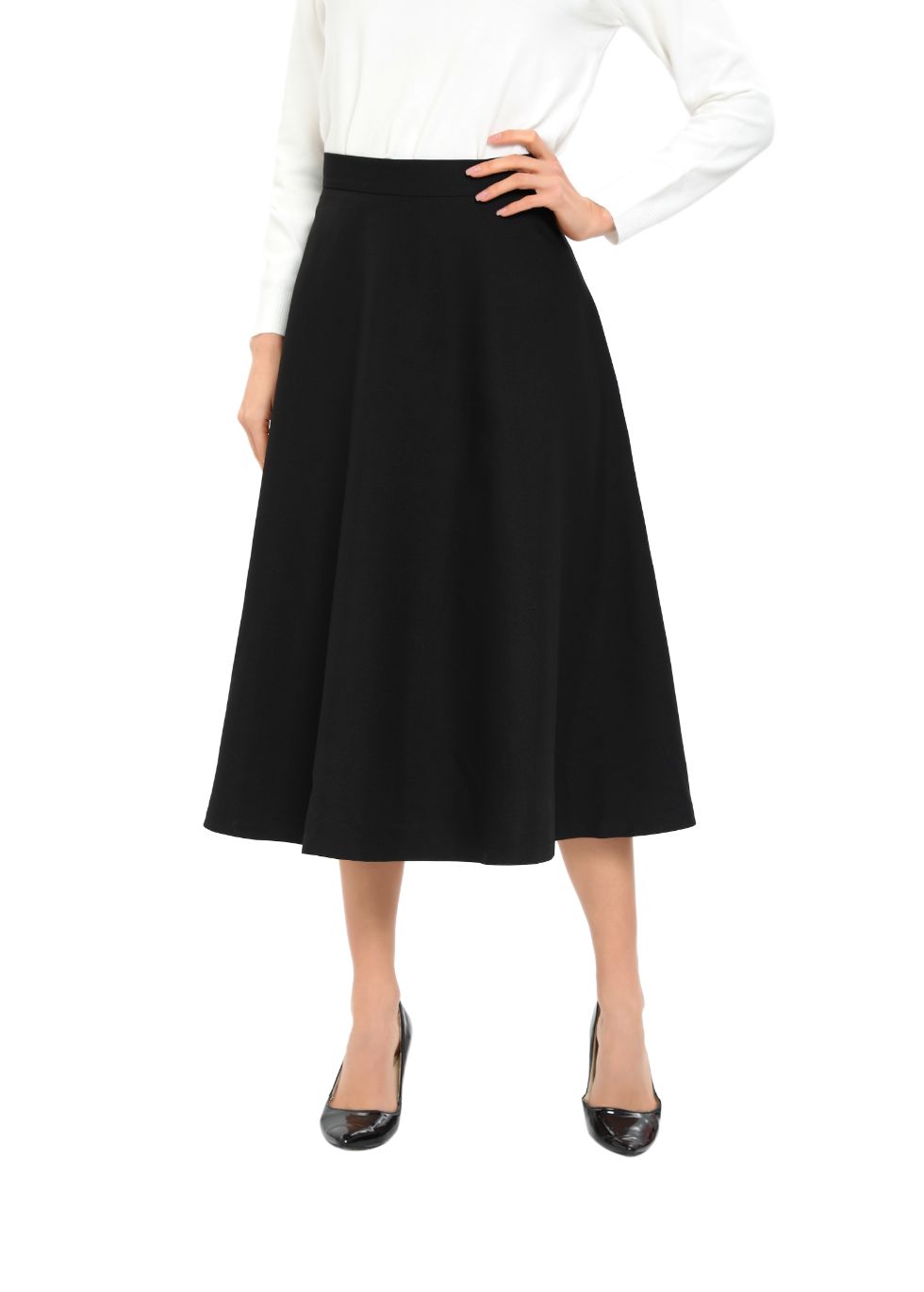 Classic Black A-Line 31 Inch Skirt - MissFinchNYC