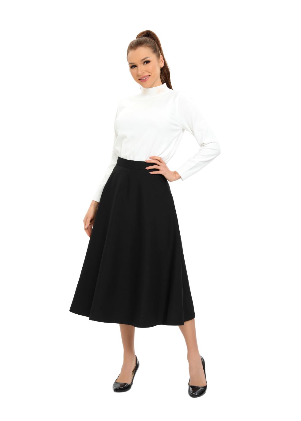 Classic Black A-Line 31 Inch Skirt - MissFinchNYC