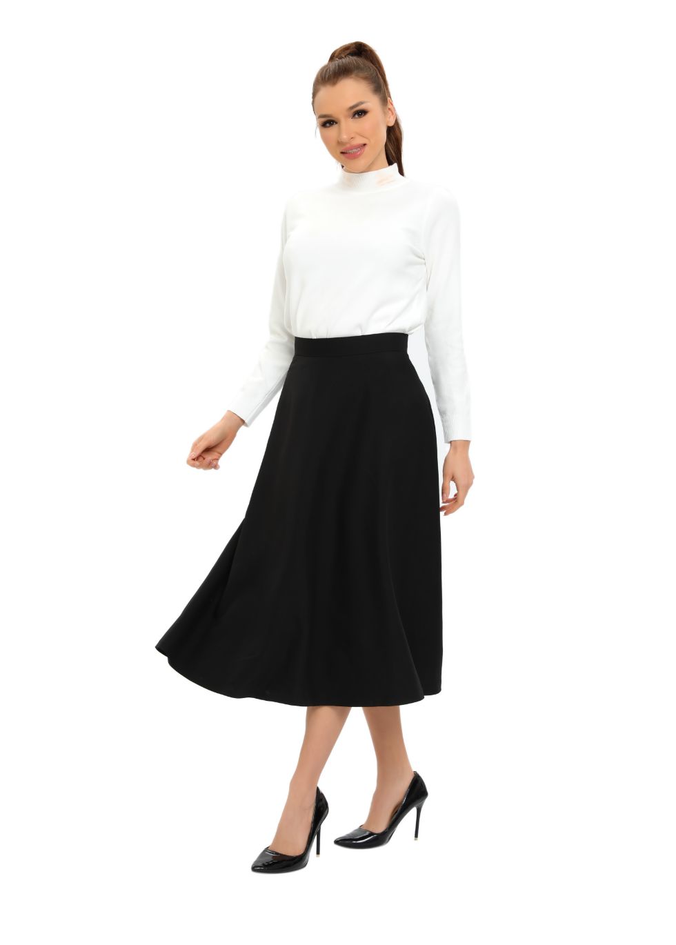 Classic Black A-Line 31 Inch Skirt - MissFinchNYC