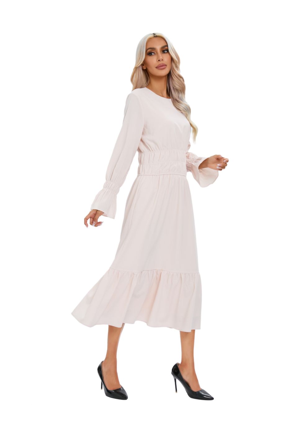 Charming Blush Layered Midi Dress - MissFinchNYC