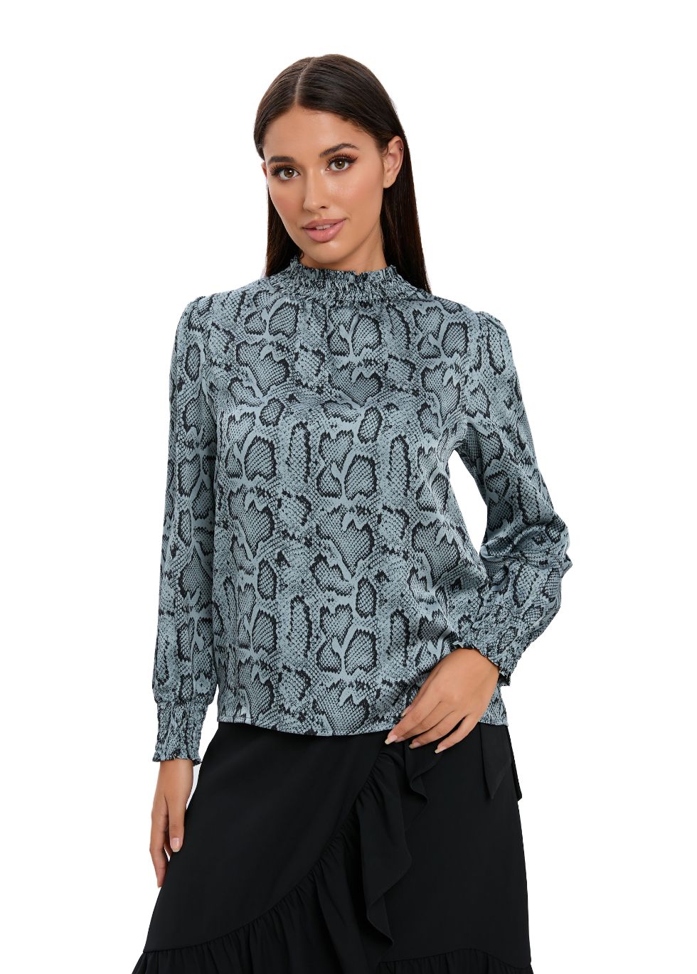 Blue Scale Print Shirt - MissFinchNYC