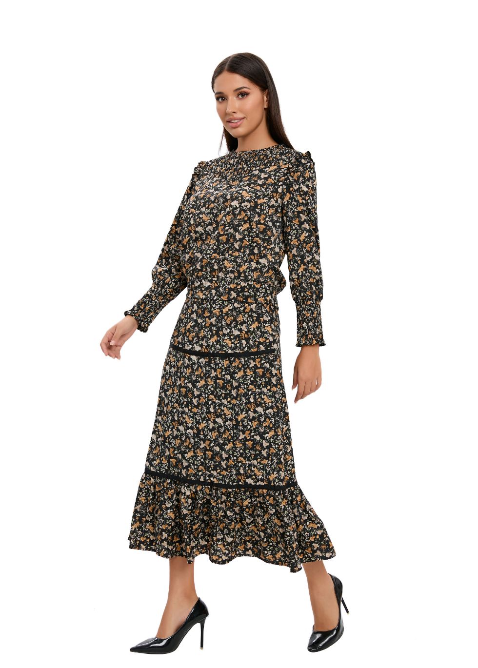 m&s floral midi dress Floral Print Two Piece Midi Dress Set