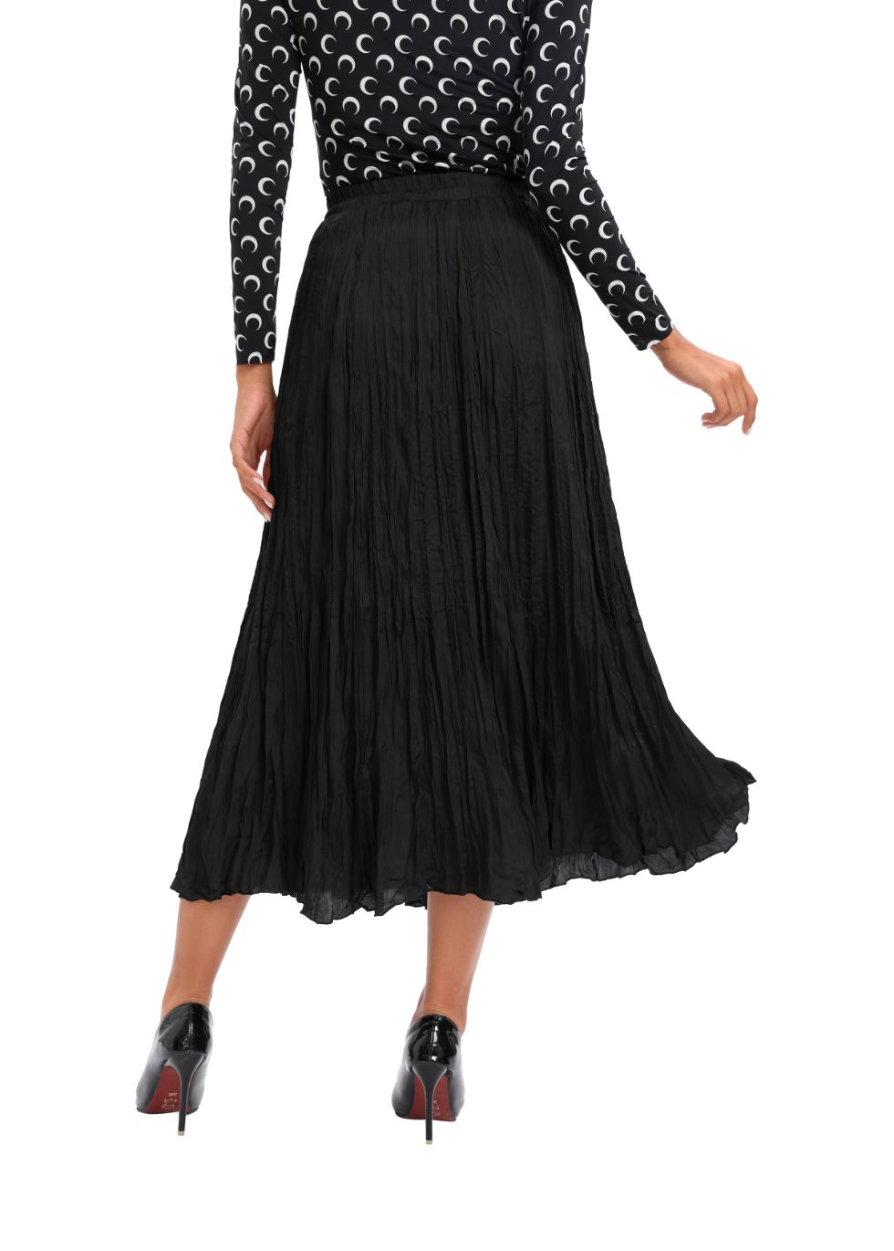 Midi Length Wrinkle pleated Skirt - MissFinchNYC