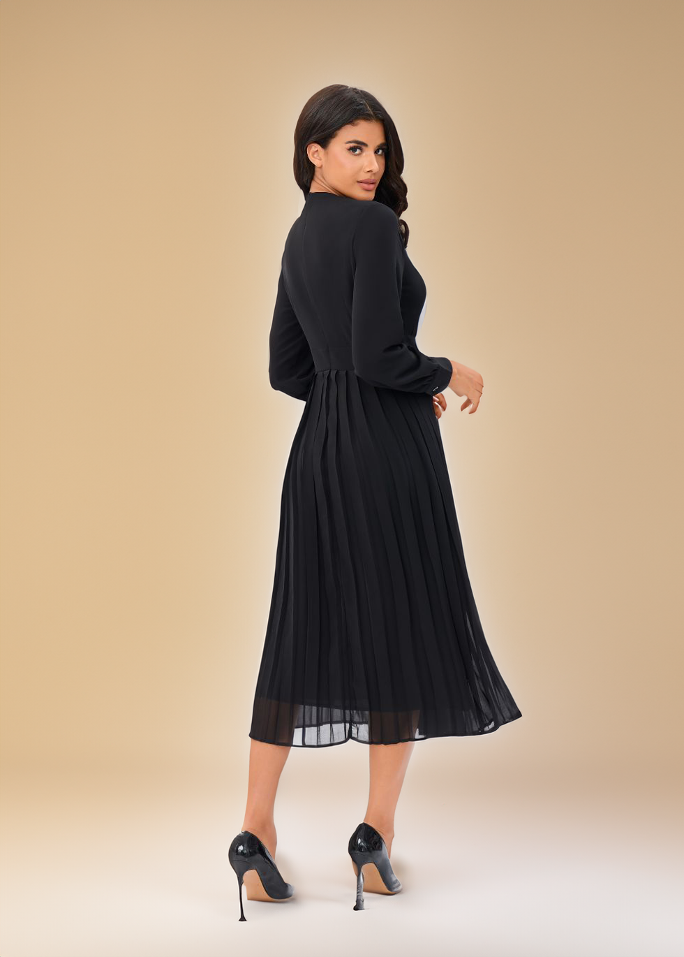 Ethereal Noir Midi Dress