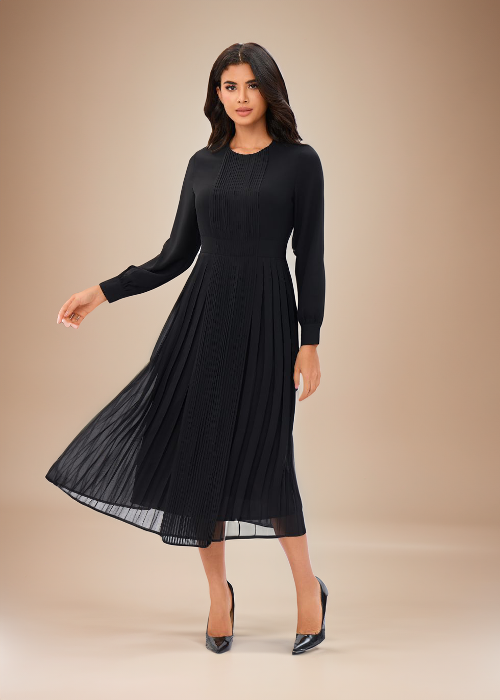 Ethereal Noir Midi Dress