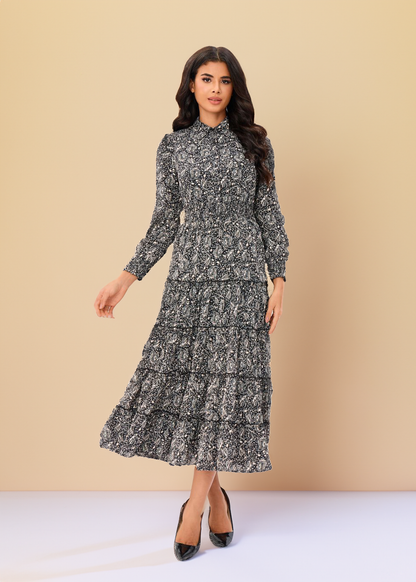 Blushing Sands Tiered Midi Dress