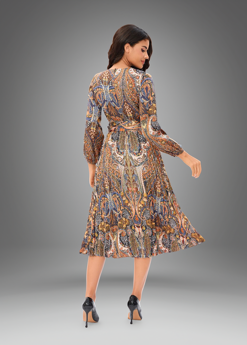 Paisley Shein Midi Dress