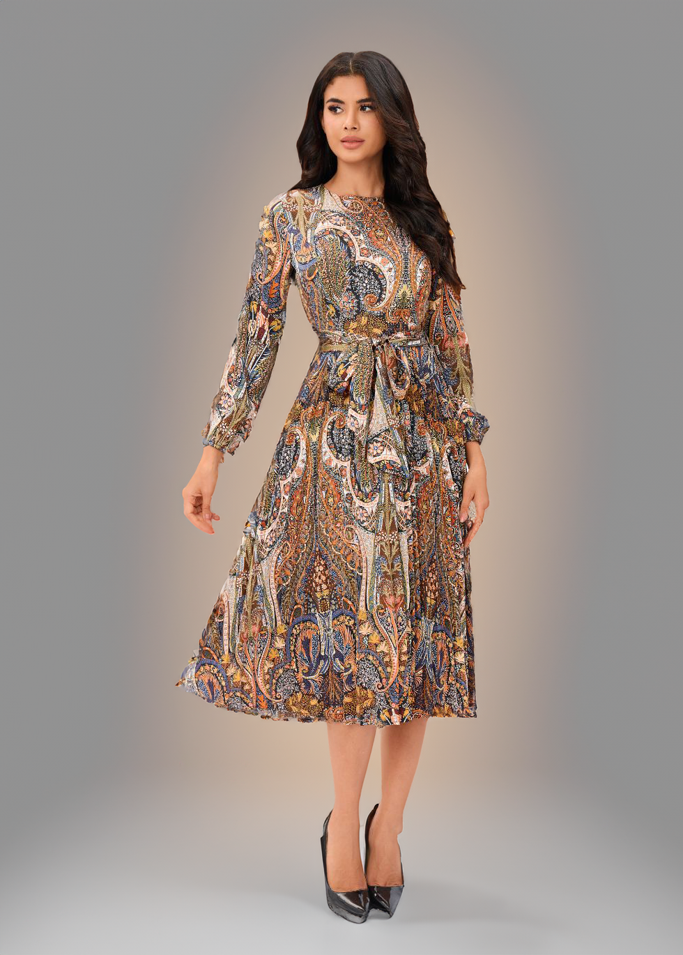 Paisley Shein Midi Dress