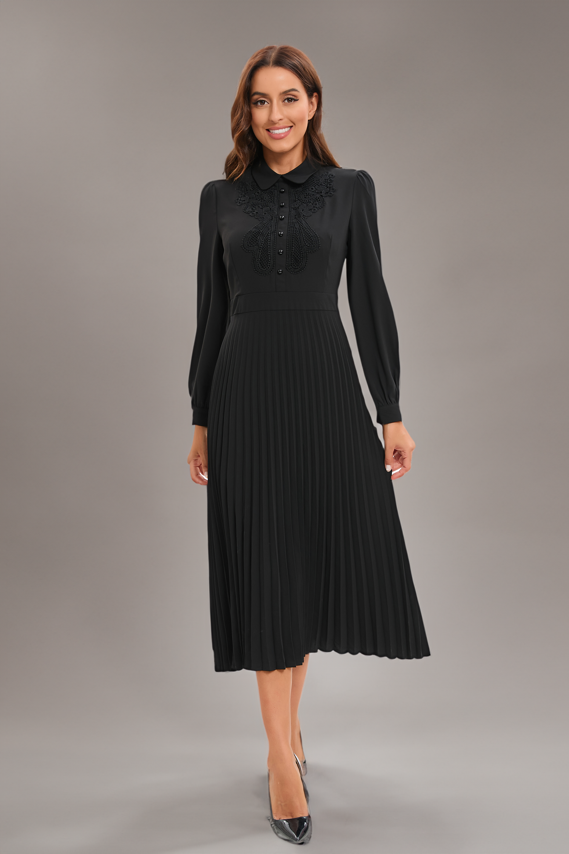 Laced Lume Midi Dress XL / Black Laced Lume Midi Dress XL / Black