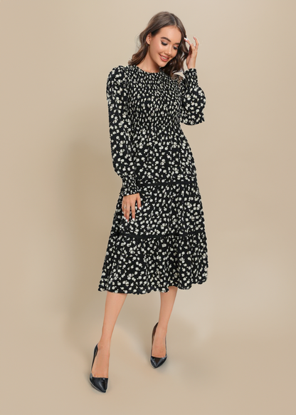 Emerald Spotlight Layered Midi Dress