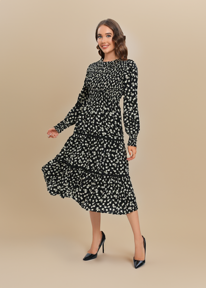 Emerald Spotlight Layered Midi Dress