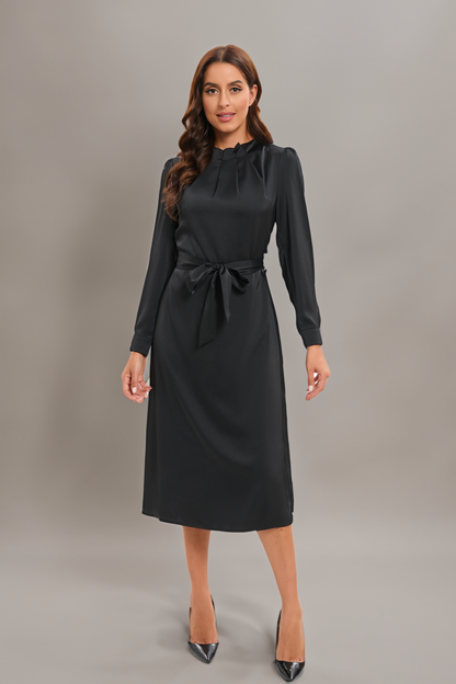 Noir Radiance Midi Dress