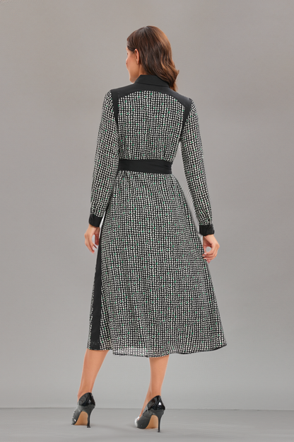 Muted Print Midi Dress