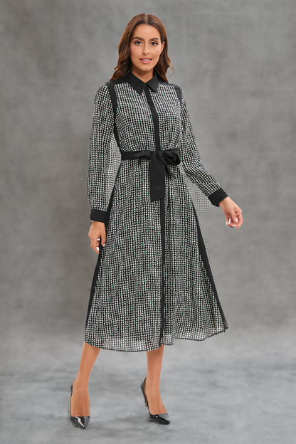 Muted Print Midi Dress