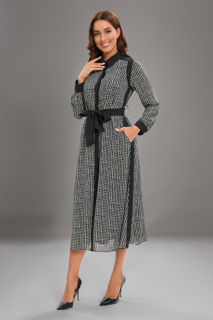 Muted Print Midi Dress