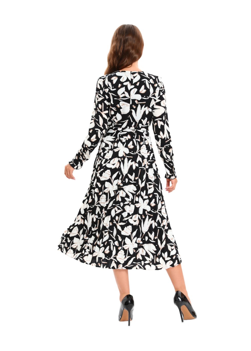White Petal Midi Dress with Self Tie