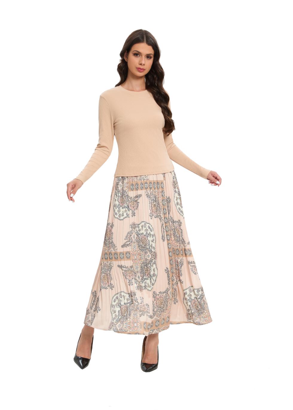 Classic Tapestry Pleated Skirt