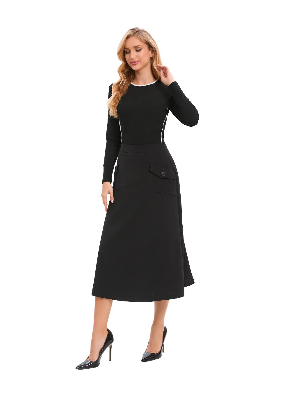 Chic Jersey Top & A-Line Skirt Set