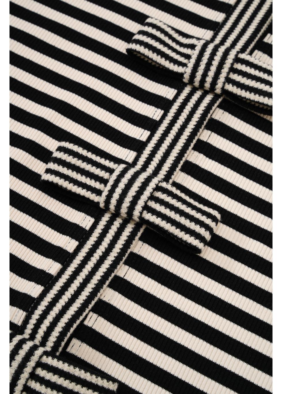 Ribbon-Tie Striped Cardigan