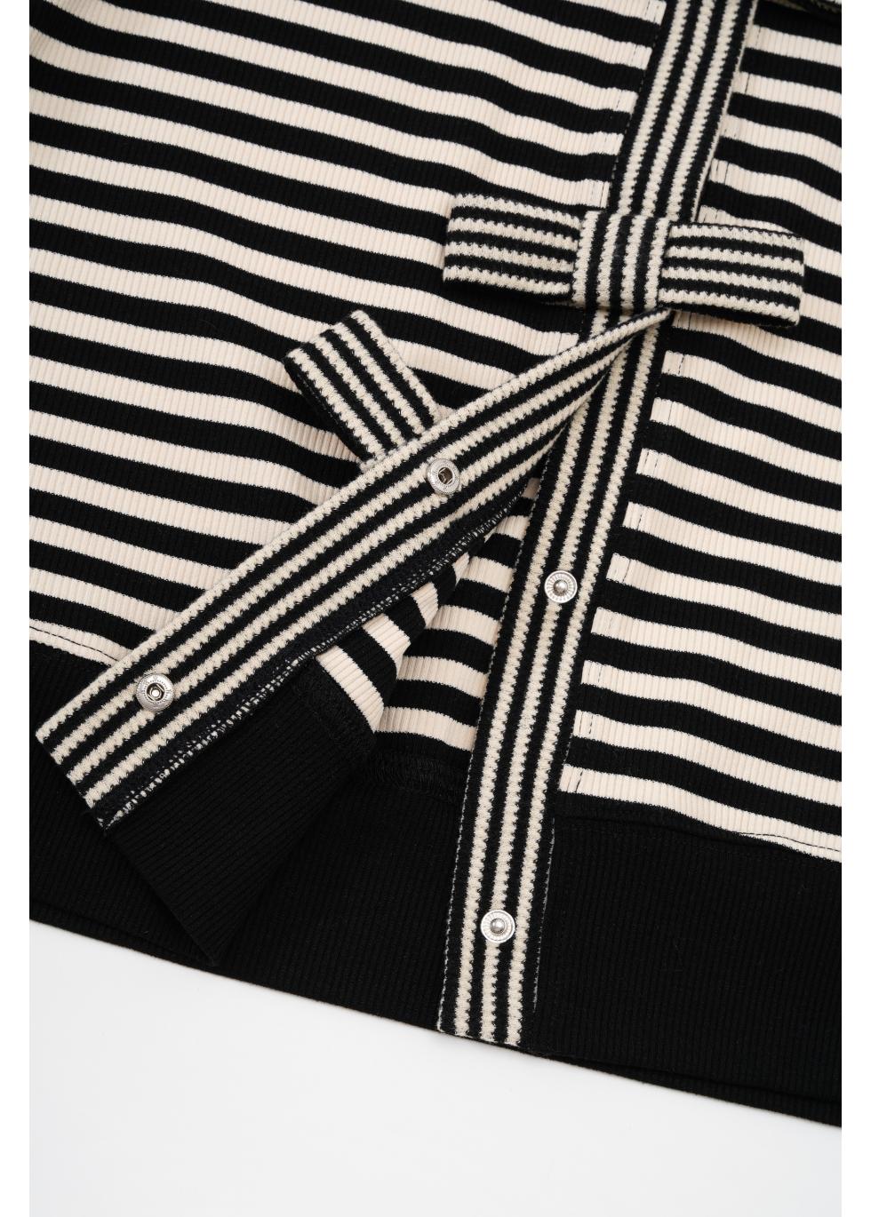 Ribbon-Tie Striped Cardigan