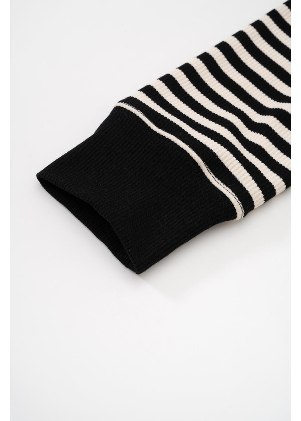 Ribbon-Tie Striped Cardigan