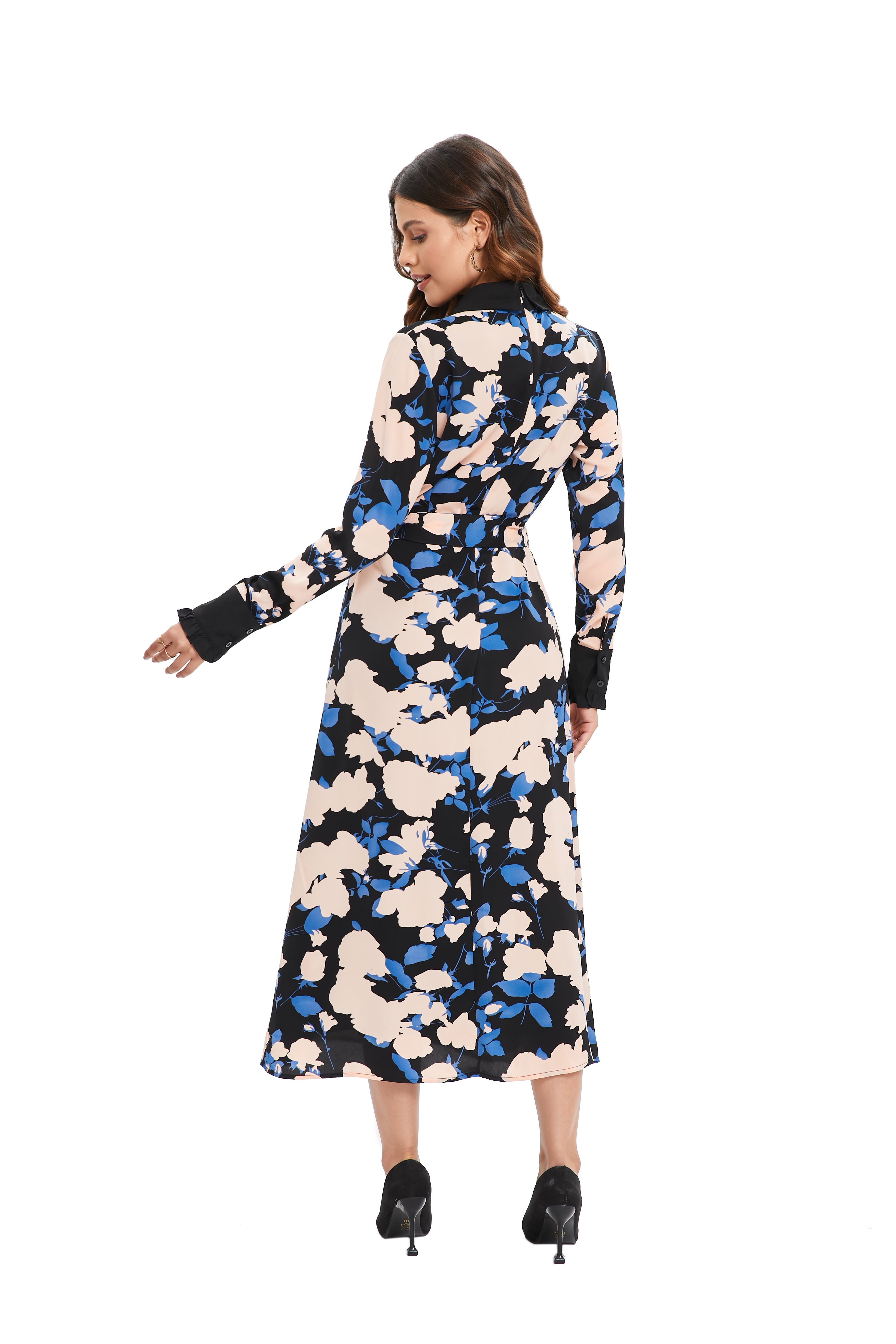 Sapphire Bloom Midi Dress