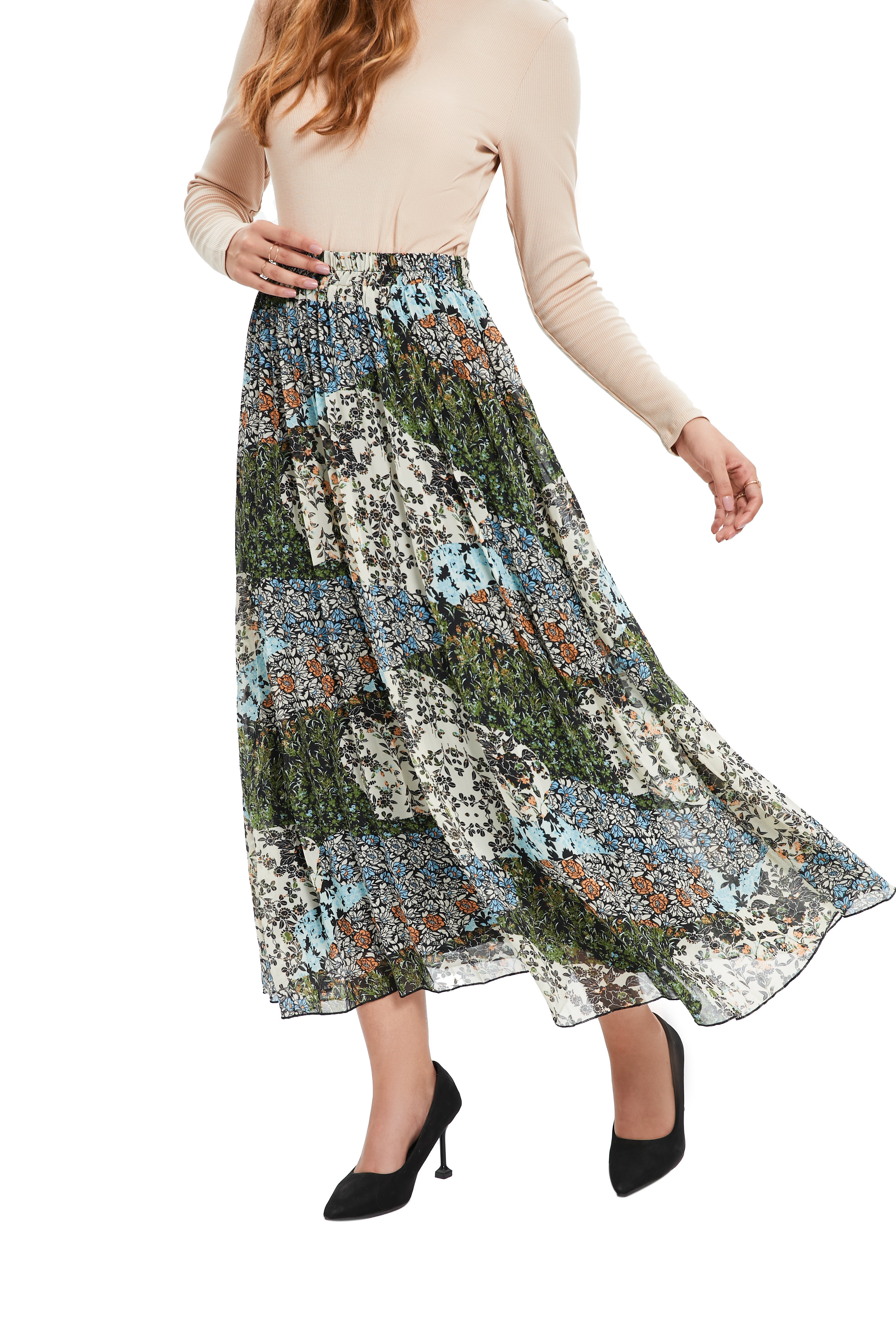 Verdant Spring A-Line Skirt