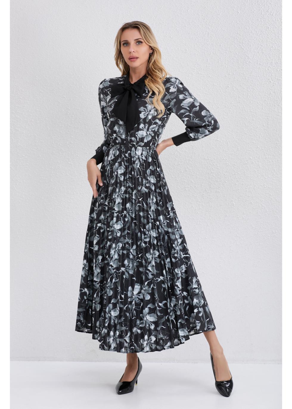 Noir Garden Midi Dress