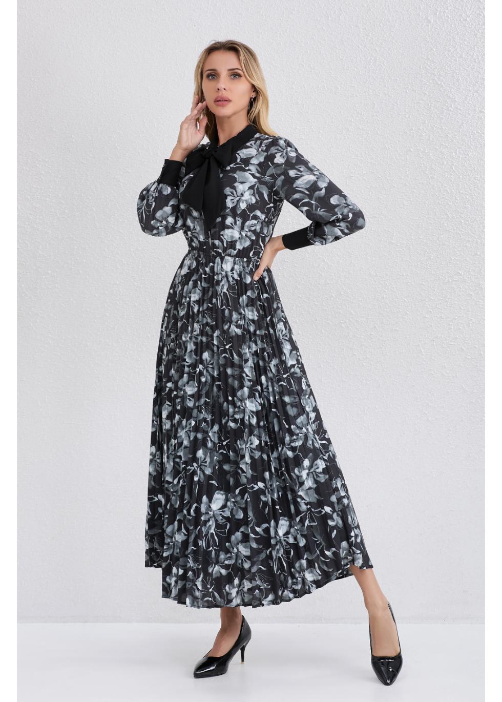 Noir Garden Midi Dress